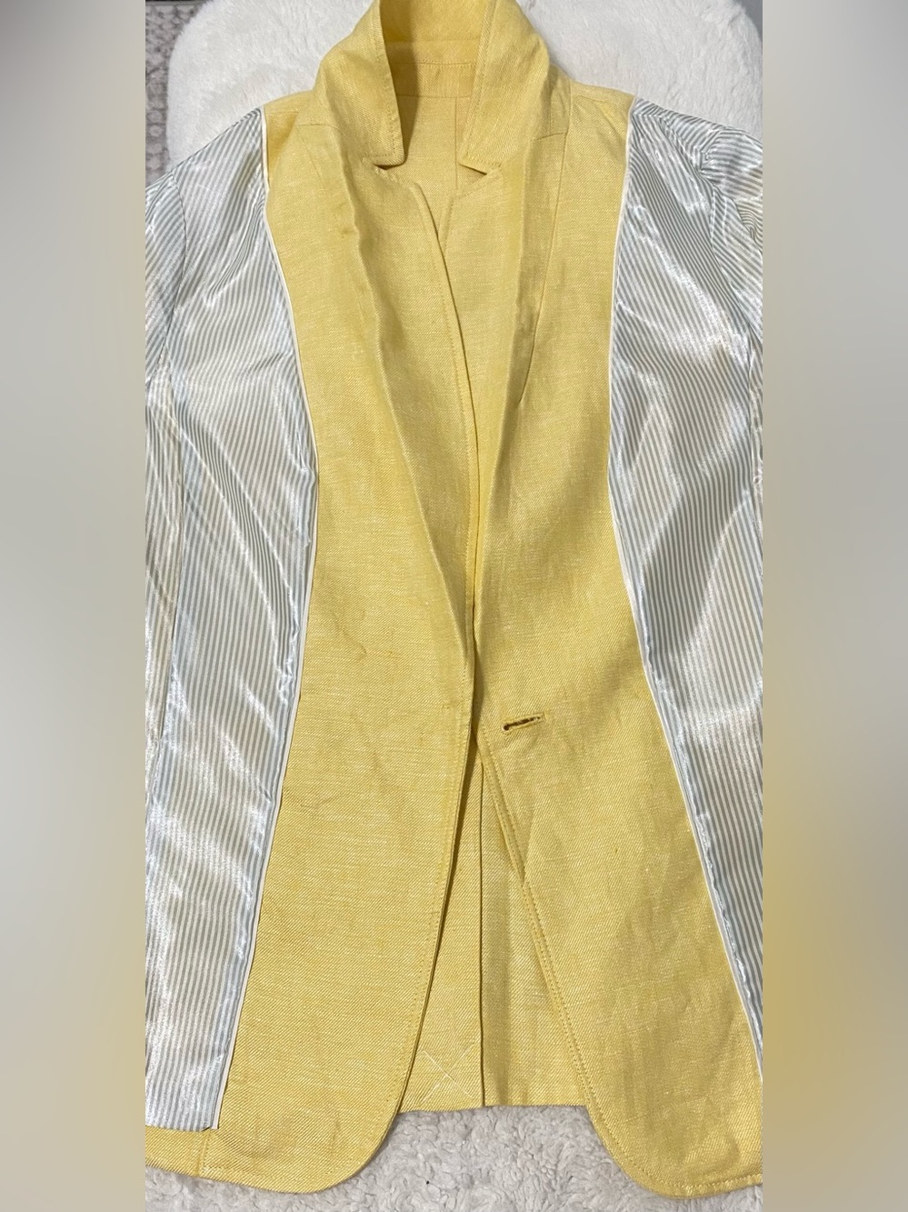 Talbots Yellow Linen Single-Button Blazer - Picture 15 of 16